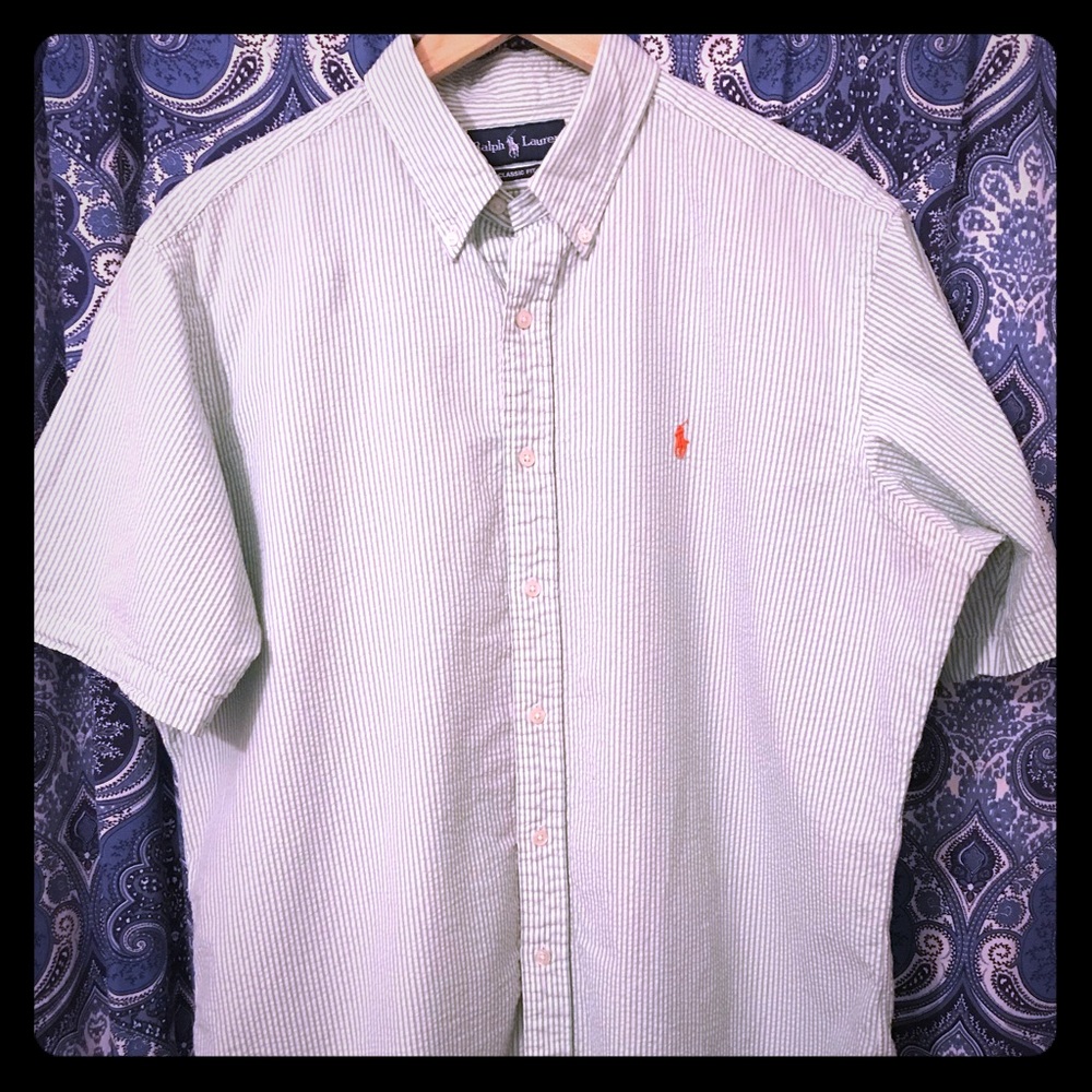 Ralph Lauren Rippled Textured Casual Button Up